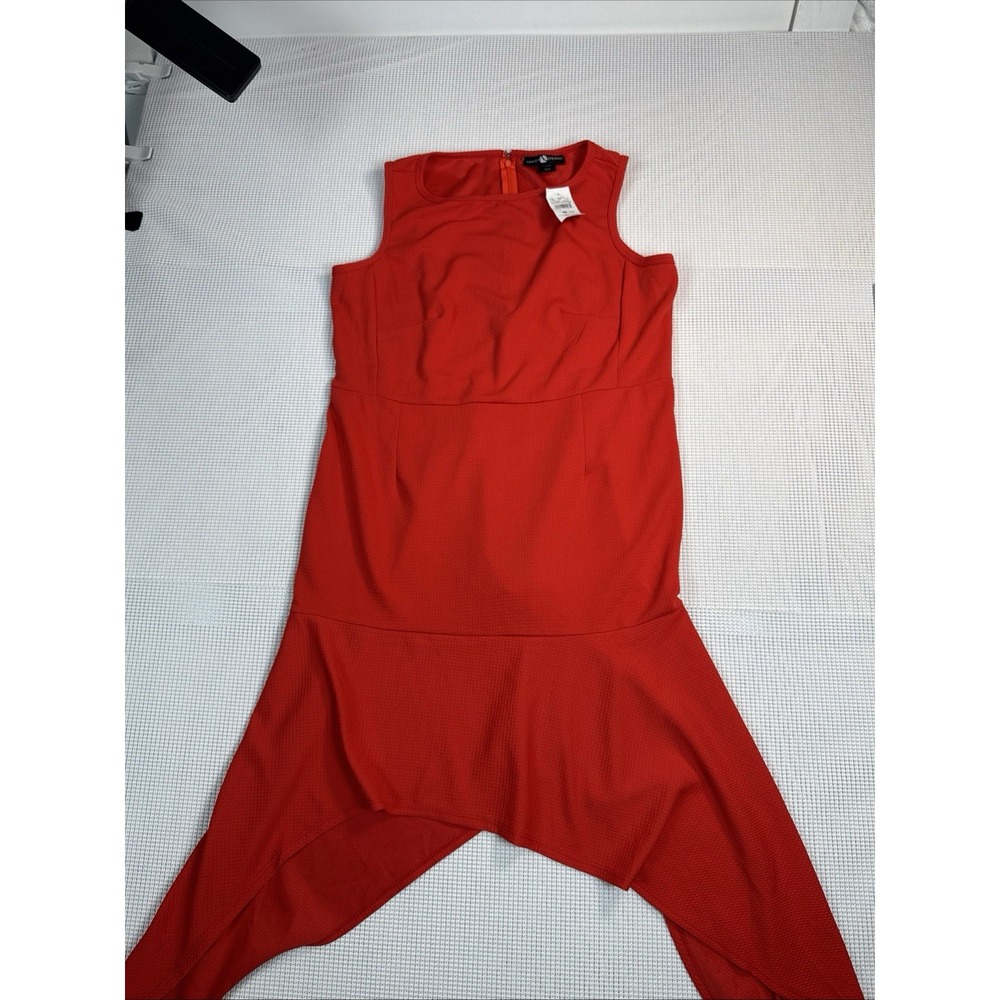 Ashley Stewart Red Sleeveless Ruffle Hem Midi Dress Plus Size 18/20 NWT AST8043D